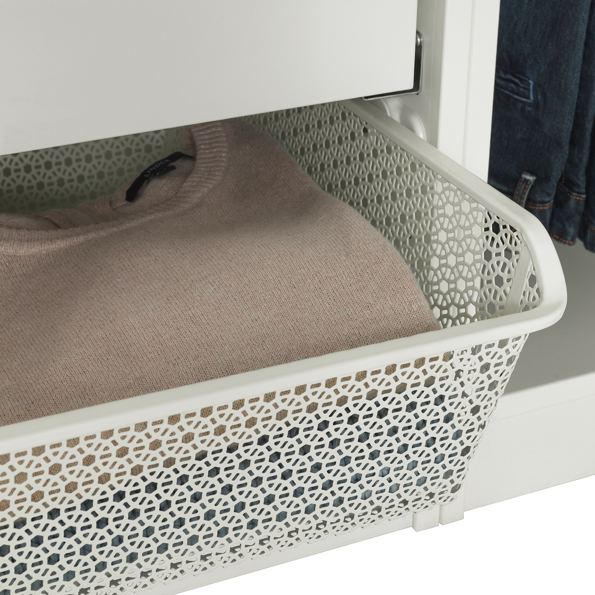 KOMPLEMENT metal basket with pullout rail, white IKEA Hong Kong