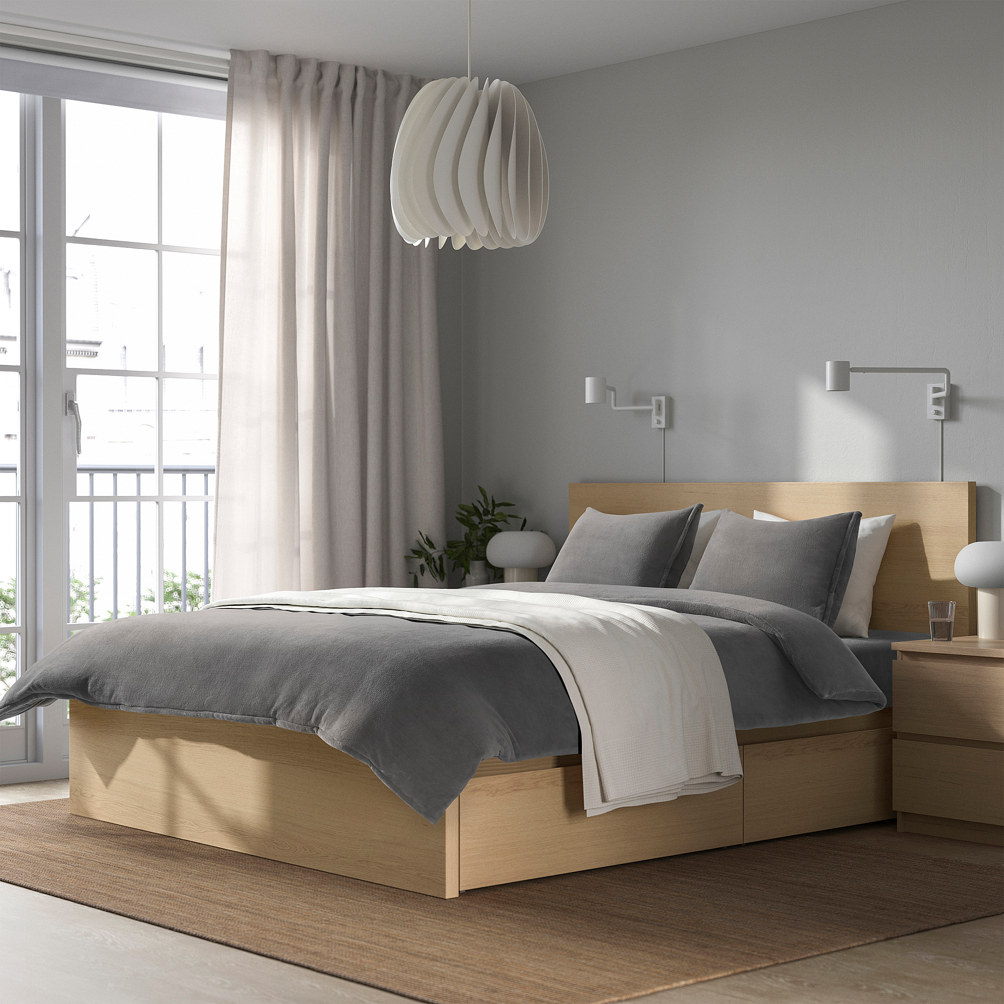 KRANSSALVIA duvet cover and 2 pillowcases