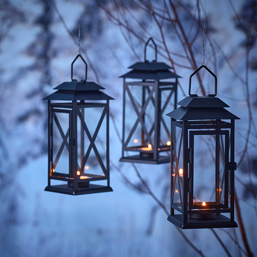 BEFÄSTA lantern for tealight, in/outdoor