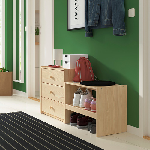 RAGGBERG bench with shoe storage