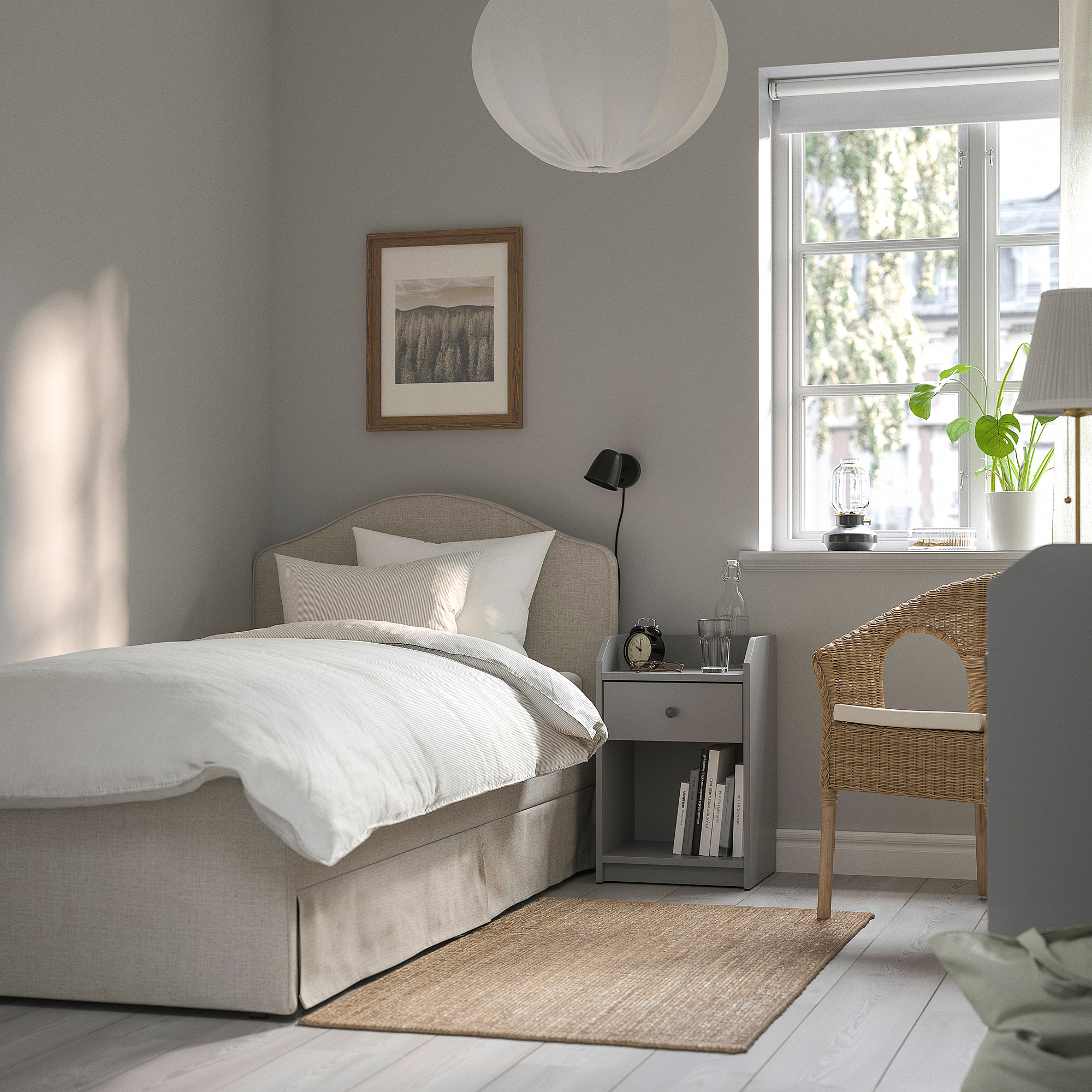 RAMNEFJÄLL upholstered bed frame