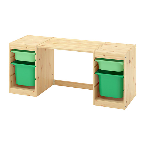 TROFAST desk with storage boxes