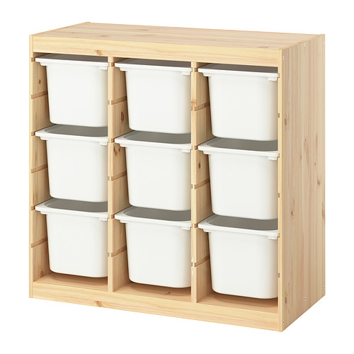 TROFAST - storage combination with boxes, room divider/light white stained pine white, 93x44x91 cm | IKEA Hong Kong and Macau - PE992940_S4