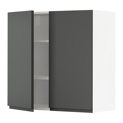 METOD wall cabinet with shelves/2 doors