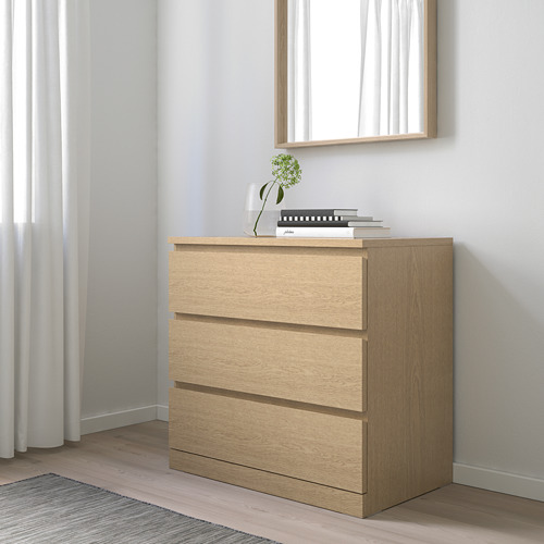MALM chest of 3 drawers
