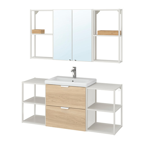 TVÄLLEN/ENHET bathroom furniture, set of 18