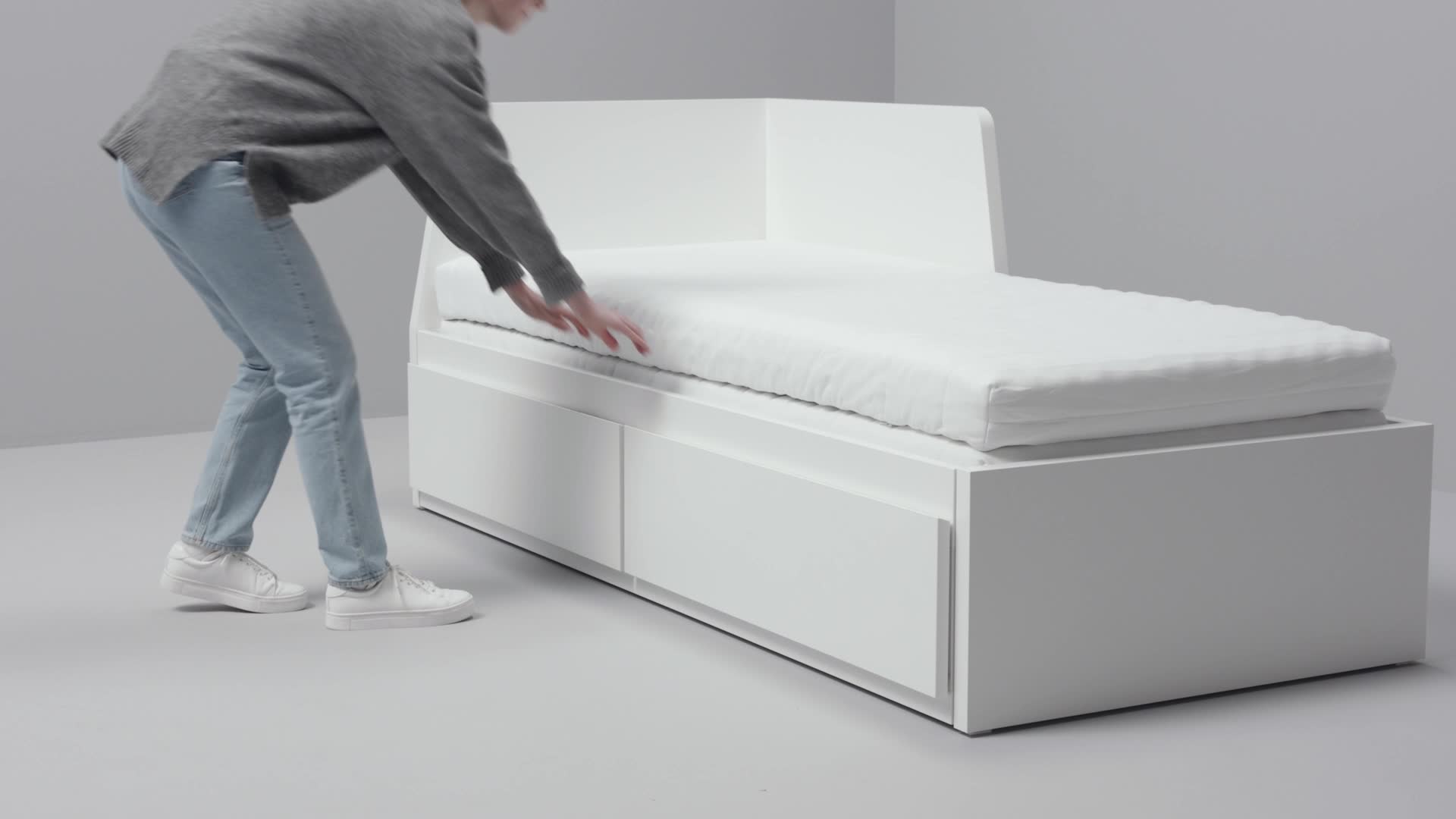FLEKKE day bed frame with 2 drawers white Single IKEA Hong