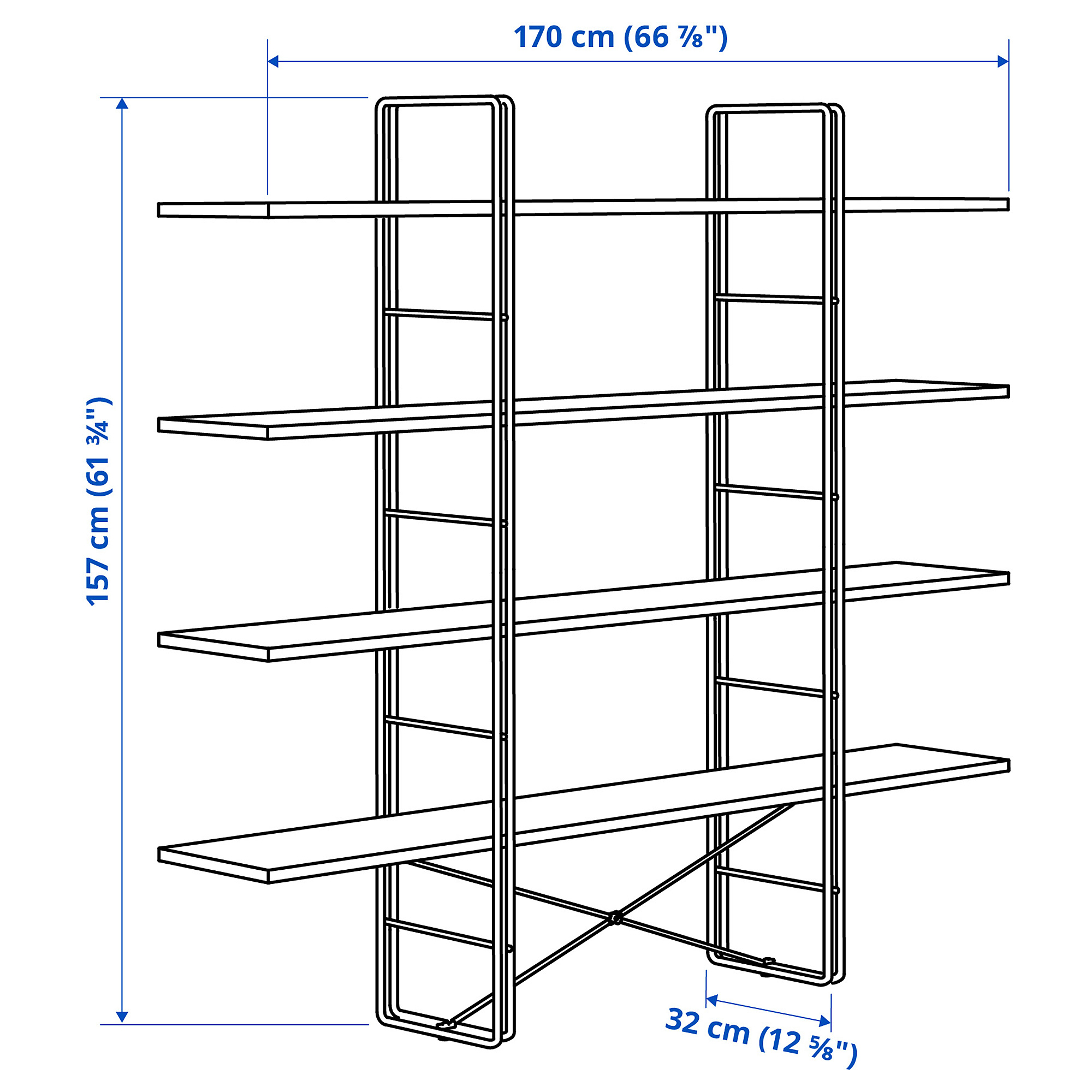 BYAKORRE open shelving unit