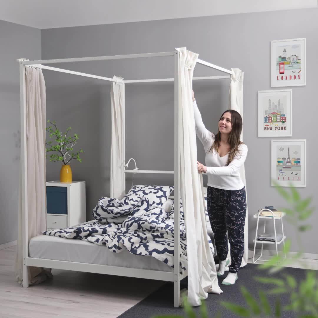 VITARNA four poster bed frame white Luroy Full Double IKEA Hong Kong and Macau