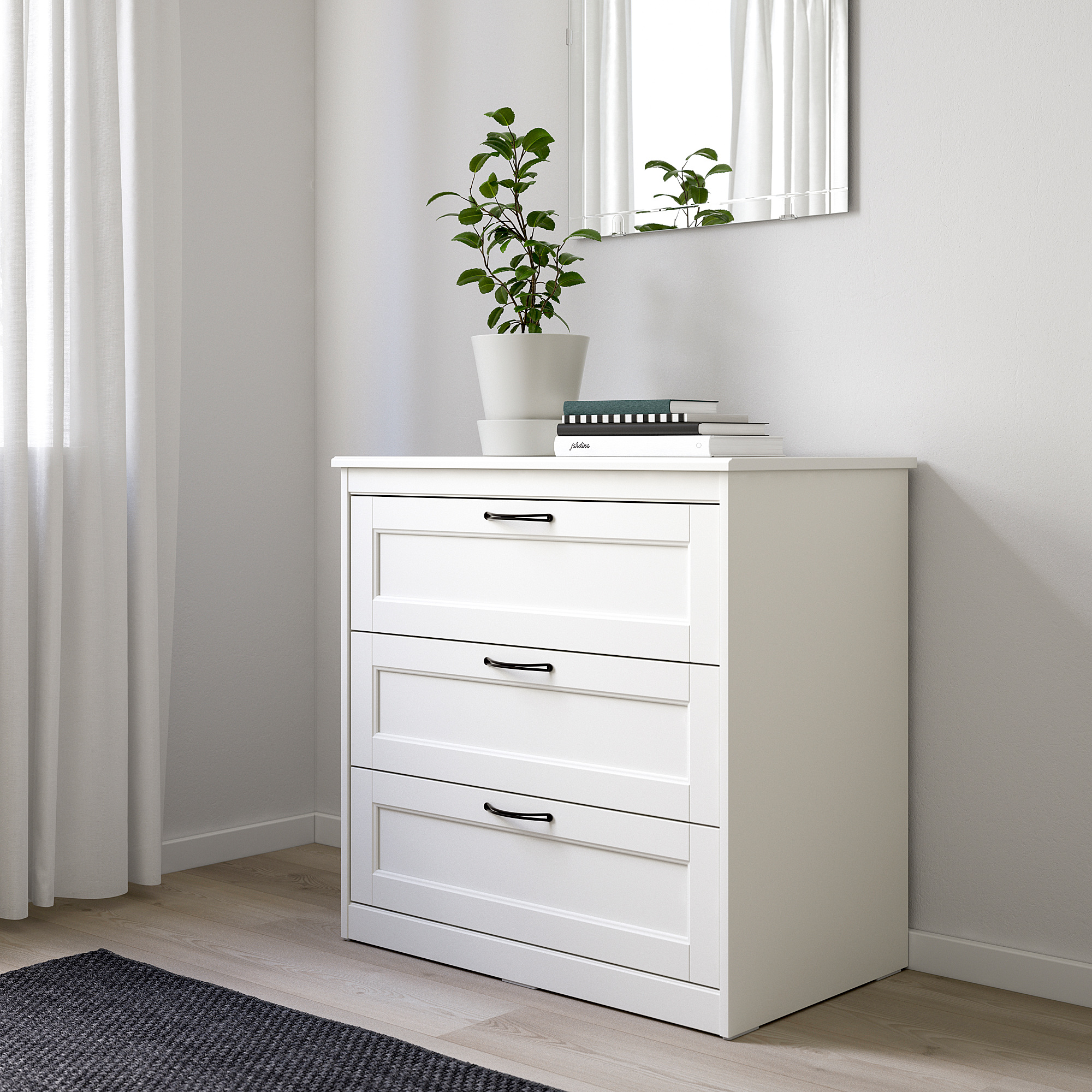 Songesand 三層抽屜櫃 白色 Ikea 香港及澳門