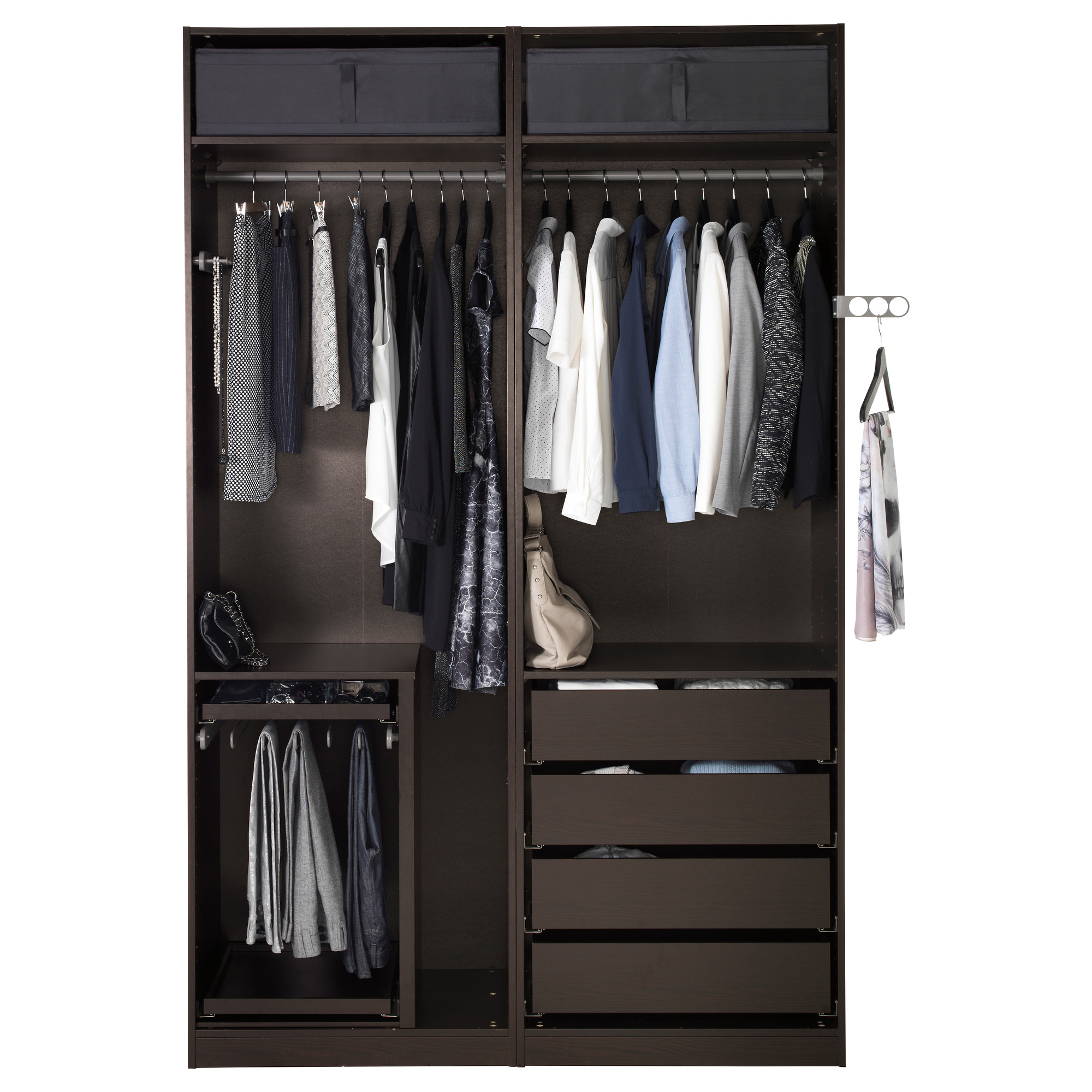 Pax Wardrobe Black Brown Farvik White Glass Ikea Hong Kong