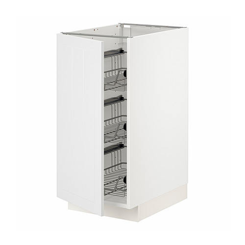 METOD base cabinet with wire baskets