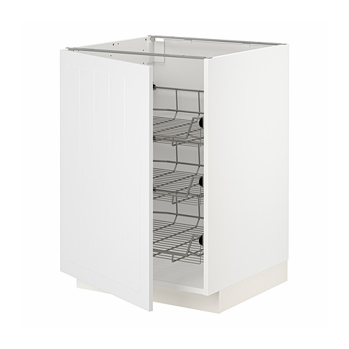 METOD base cabinet with wire baskets