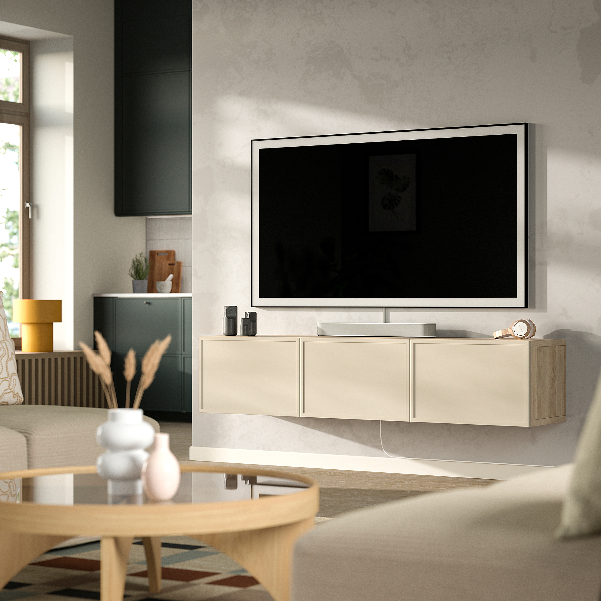 BESTÅ TV bench with doors