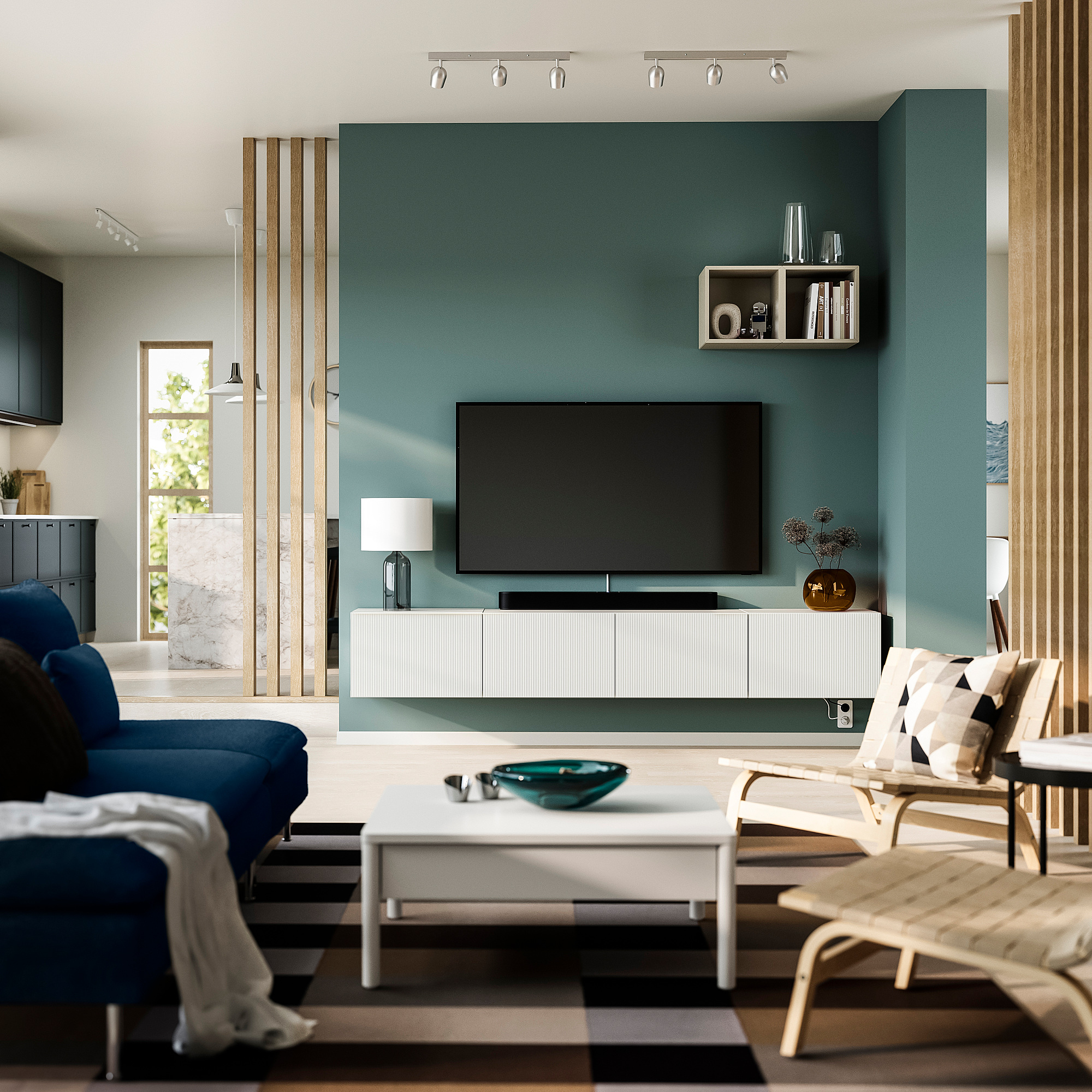 BESTÅ TV bench with doors