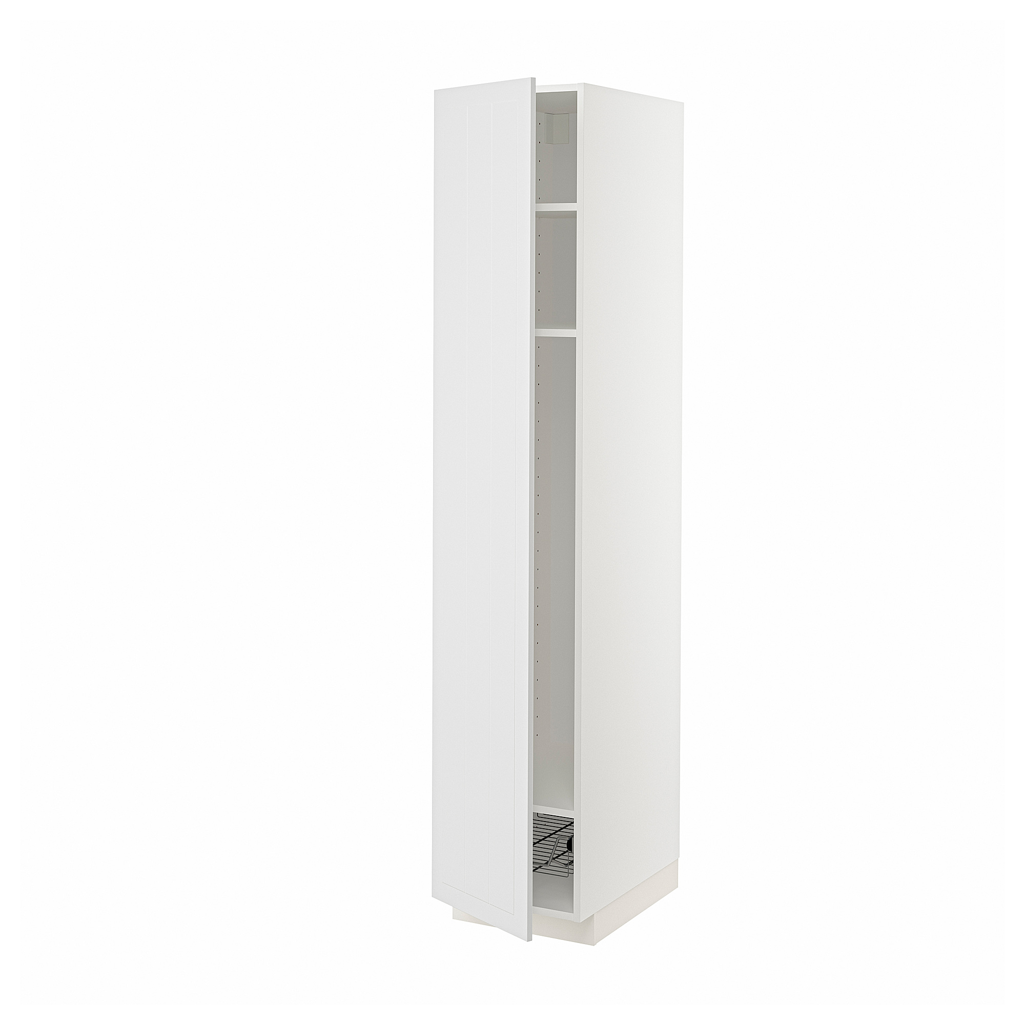 METOD high cabinet w shelves/wire basket