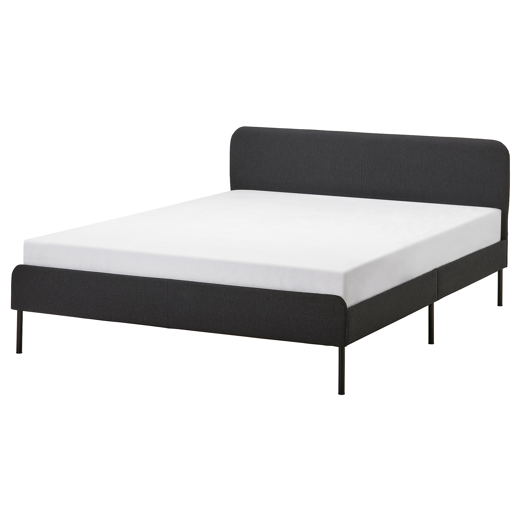 SLATTUM - upholstered bed frame, Vissle dark grey, Full