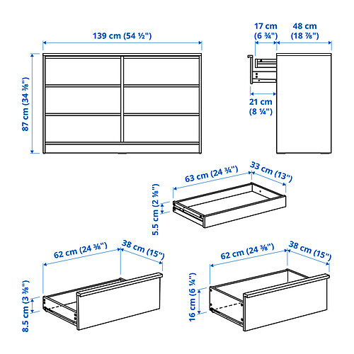 ANKARUDDEN chest of 6 drawers
