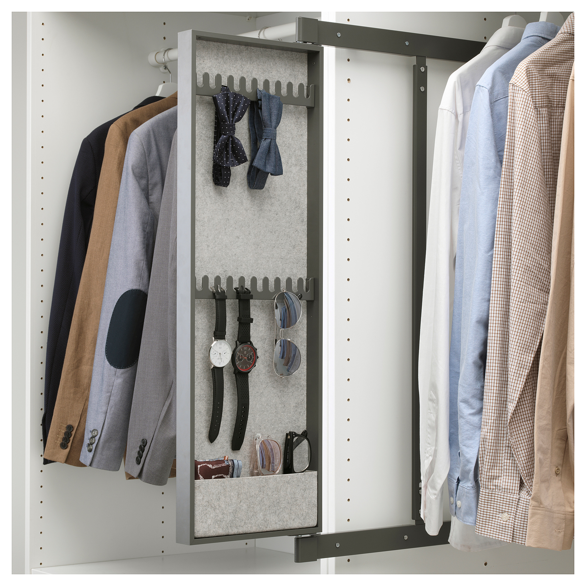 Komplement Pull Out Mirror With Hooks Dark Grey Ikea Hong Kong