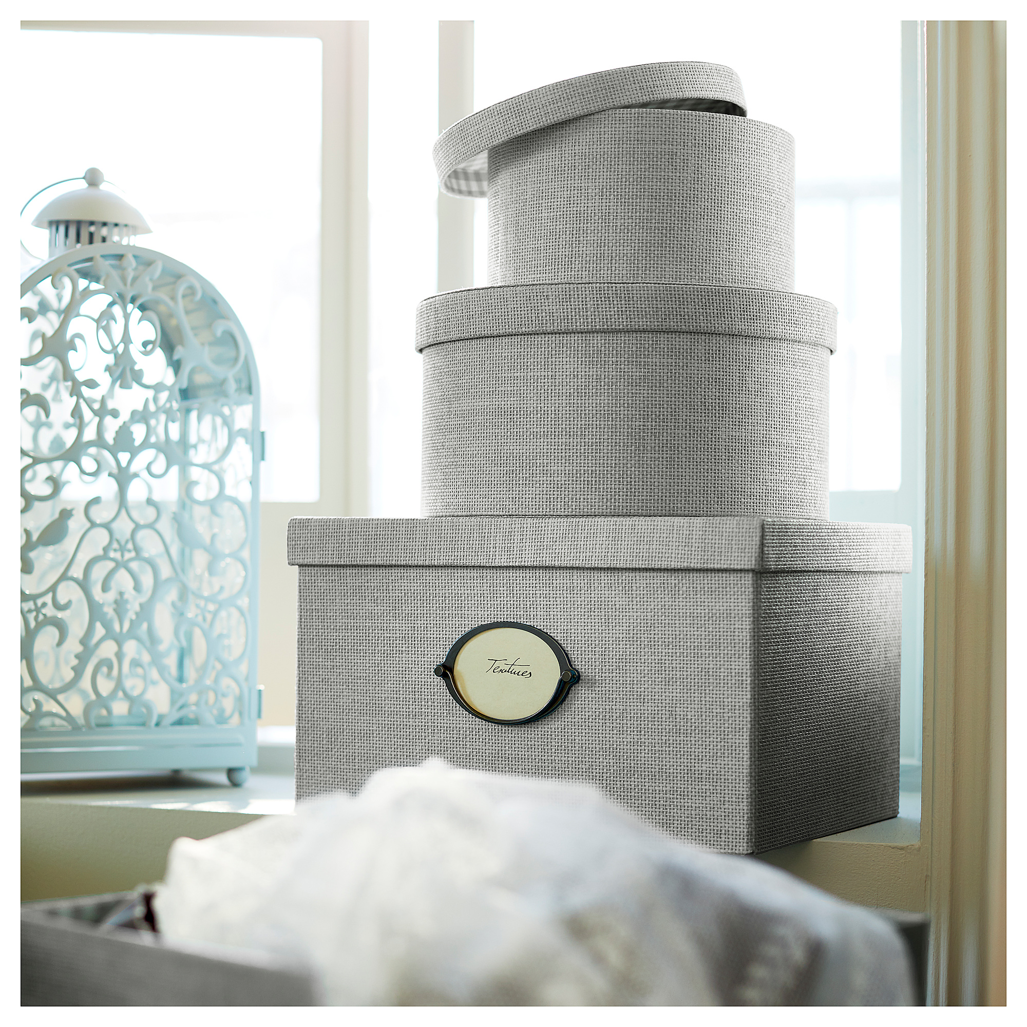 KVARNVIK storage box with lid