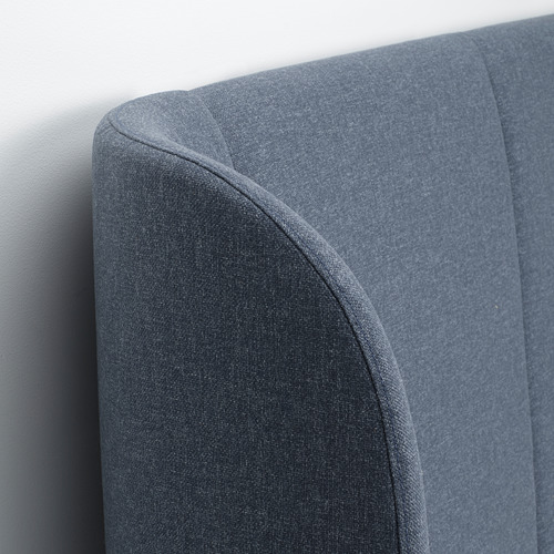TUFJORD upholstered bed frame, Gunnared blue, queen