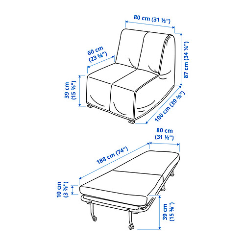 LYCKSELE MURBO chair-bed