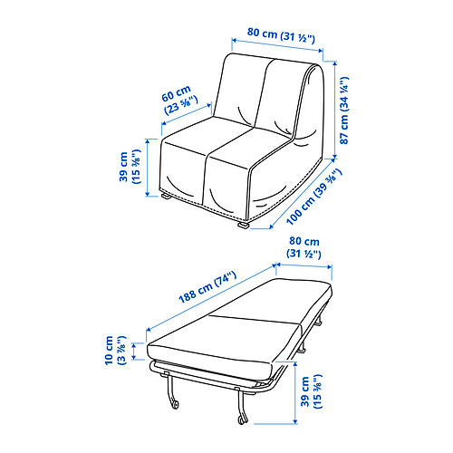 LYCKSELE HÅVET chair-bed