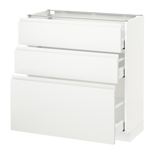 METOD base cabinet with 3 drawers