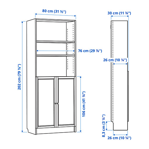 BILLY/OXBERG bookcase with doors