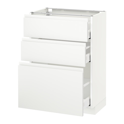 METOD base cabinet with 3 drawers