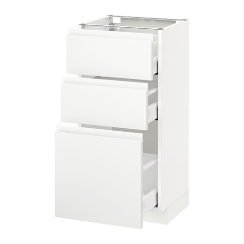 METOD base cabinet with 3 drawers