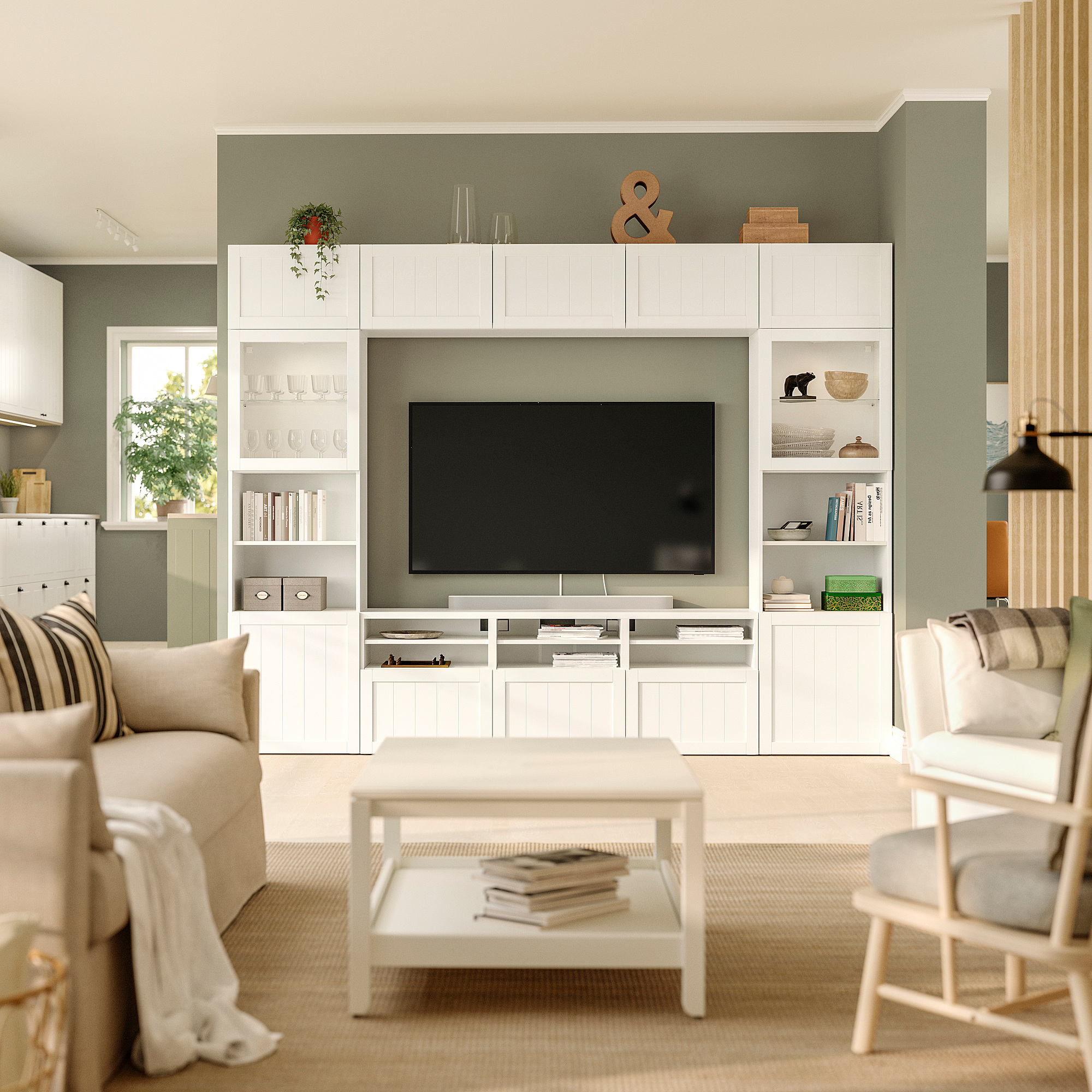 BESTÅ TV storage combination/glass doors