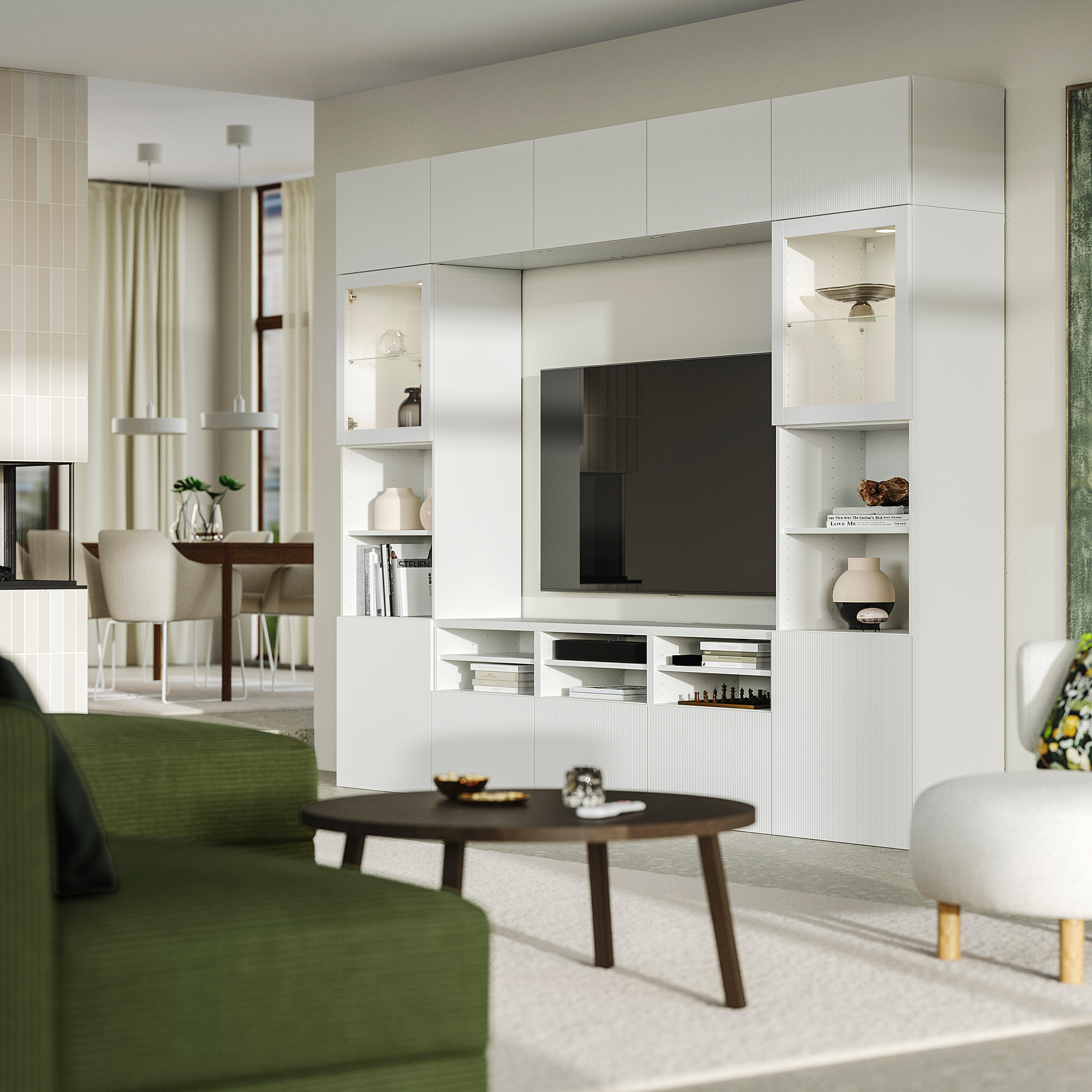 BESTÅ TV storage combination/glass doors