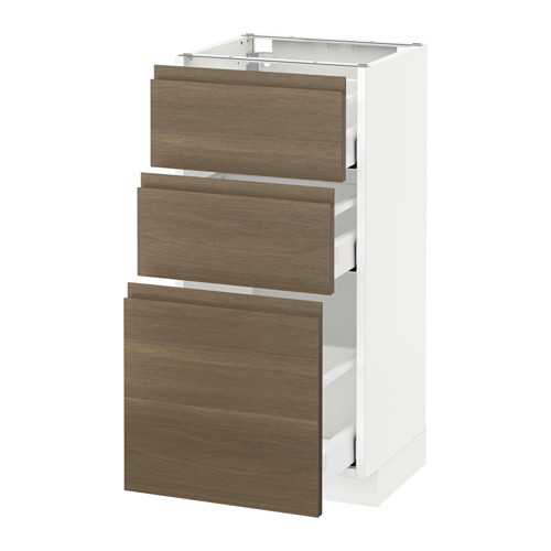METOD base cabinet with 3 drawers