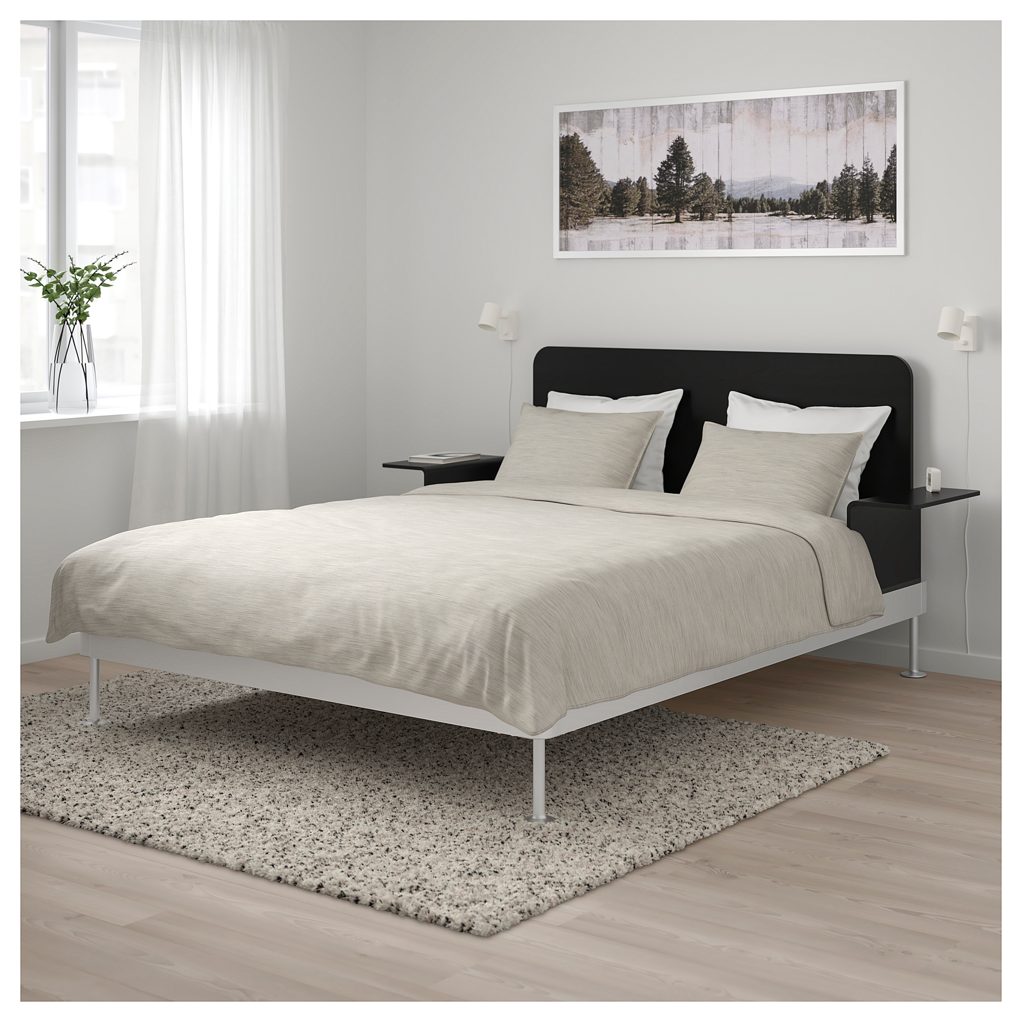 DELAKTIG bed frame/headboard/2 side tables, queen IKEA Hong Kong