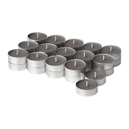 ENSTAKA scented tealight, 3.5 hr, Bonfire/grey