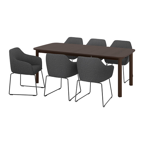 TOSSBERG/STRANDTORP table and 6 chairs