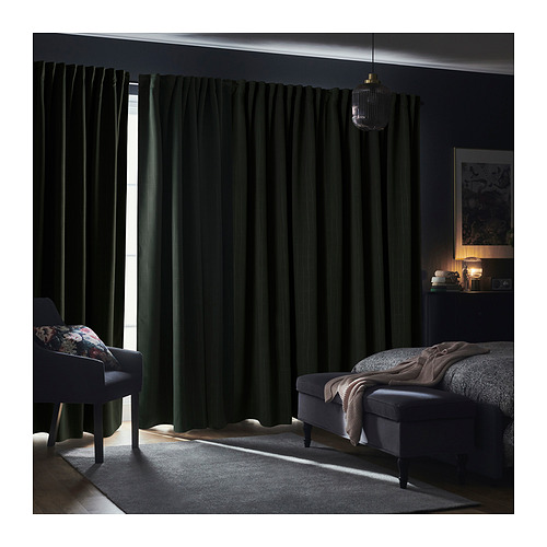 PRAKTTIDLÖSA room darkening curtains, 1 pair
