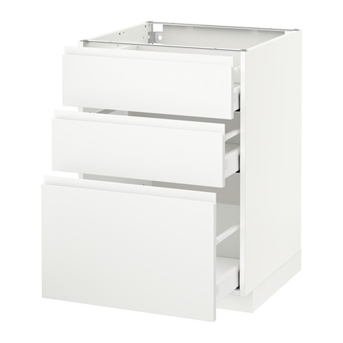 METOD base cabinet with 3 drawers