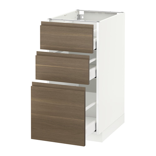 METOD base cabinet with 3 drawers