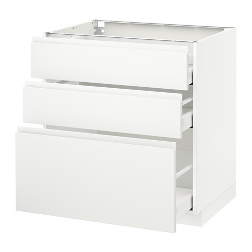 METOD base cabinet with 3 drawers