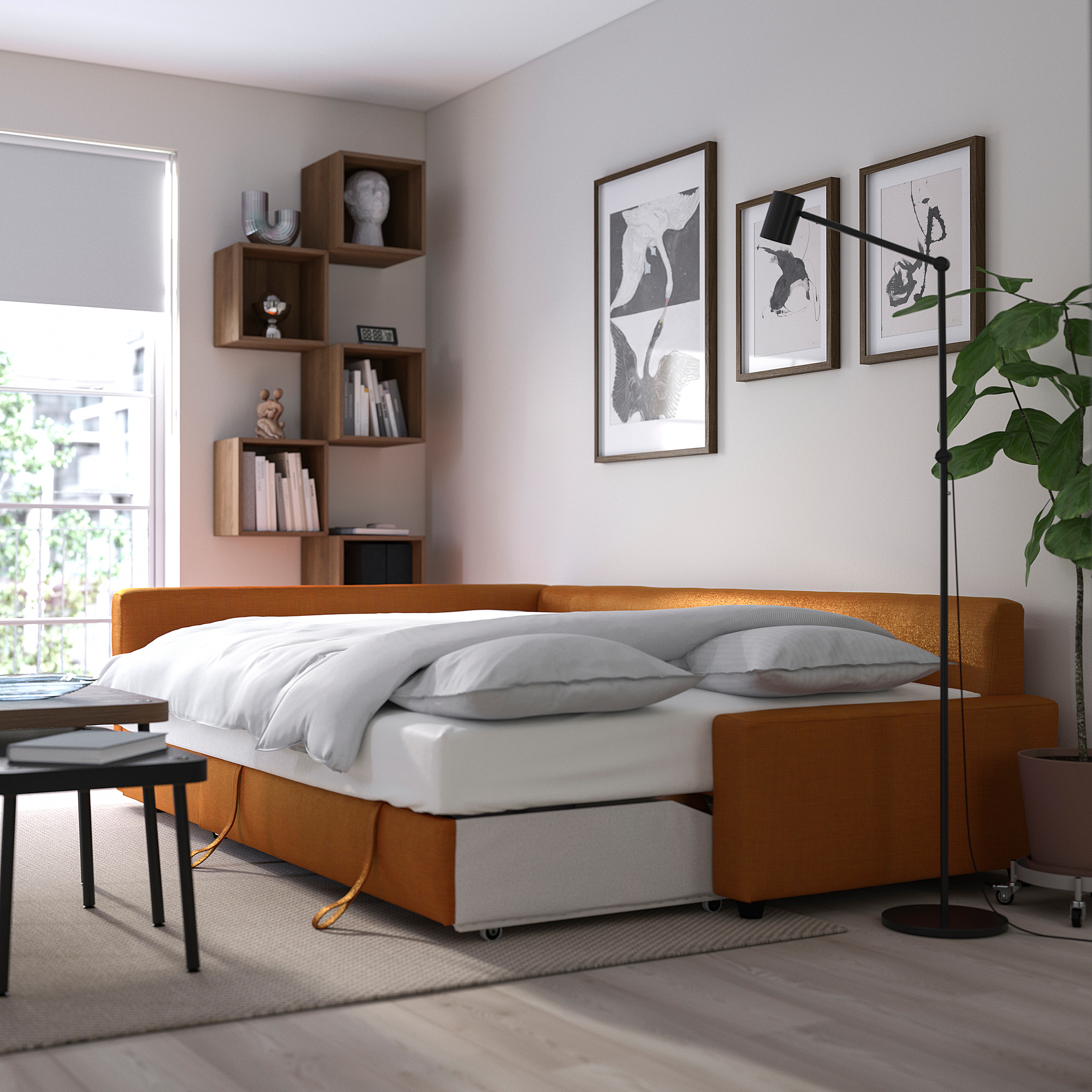 FRIHETEN corner sofa-bed with storage