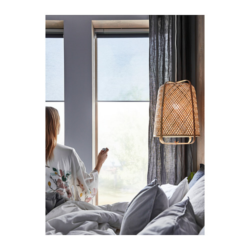 KADRILJ roller blind, 60x195 cm, wireless/battery-operated grey