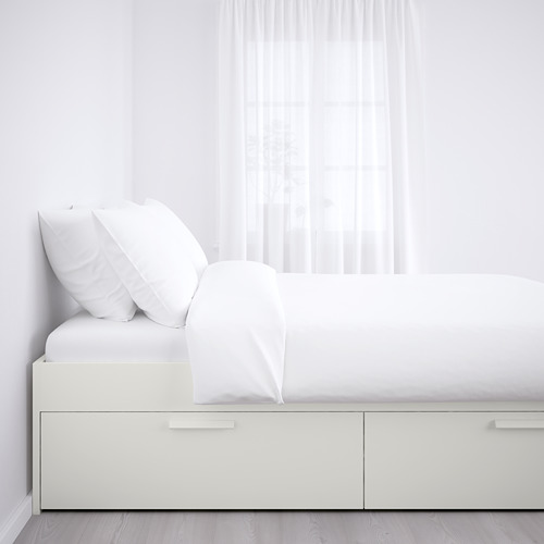 BRIMNES bed frame with storage, Luröy, double