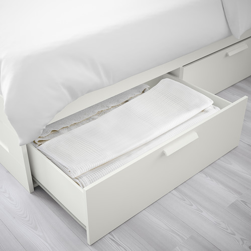 BRIMNES bed frame with storage, Luröy, double