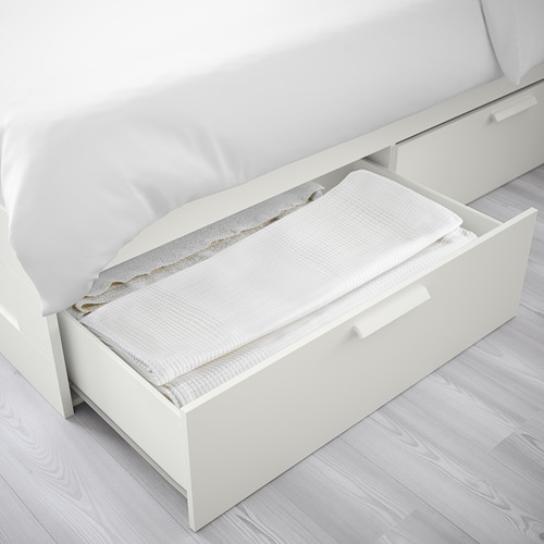 Ikea bed on sale white with drawers