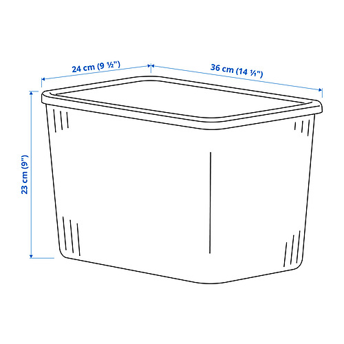 RYKTA storage box with lid