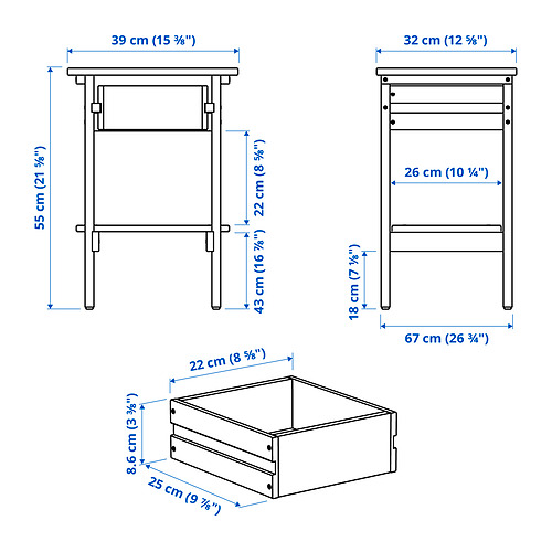KRONÖREN bedside table