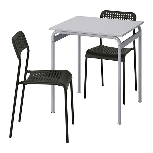 ADDE/GRÅSALA table and 2 chairs
