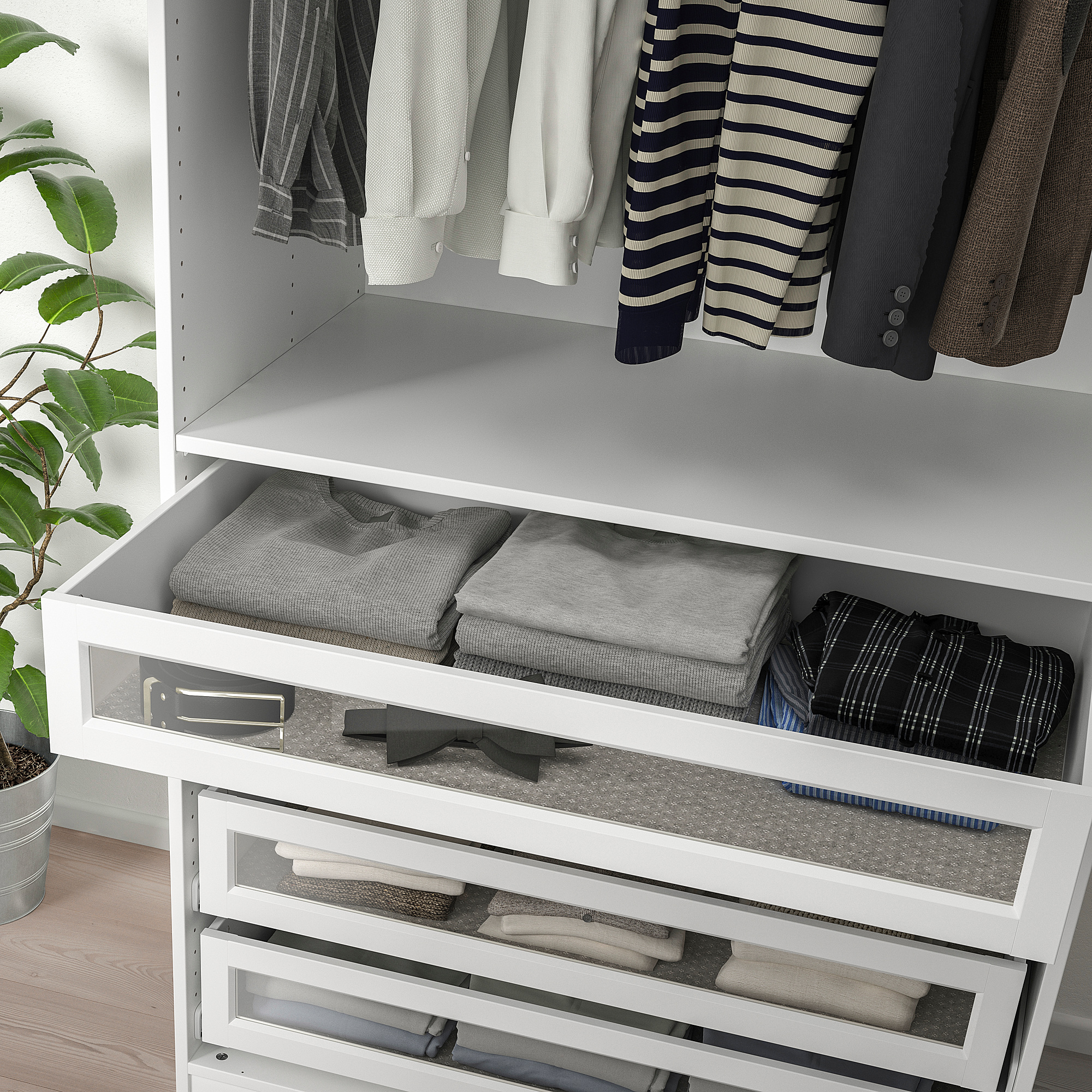 KOMPLEMENT drawer with framed glass front